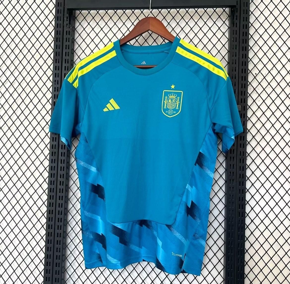 Spain Blue Goalkeeper Special Stadium Jersey