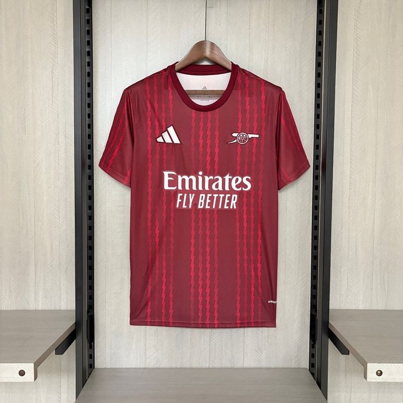 Arsenal Maroon and Red Stripe Special Fan Jersey