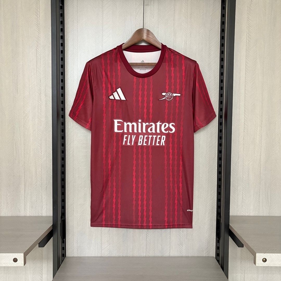 Arsenal Maroon and Red Stripe Special Fan Jersey
