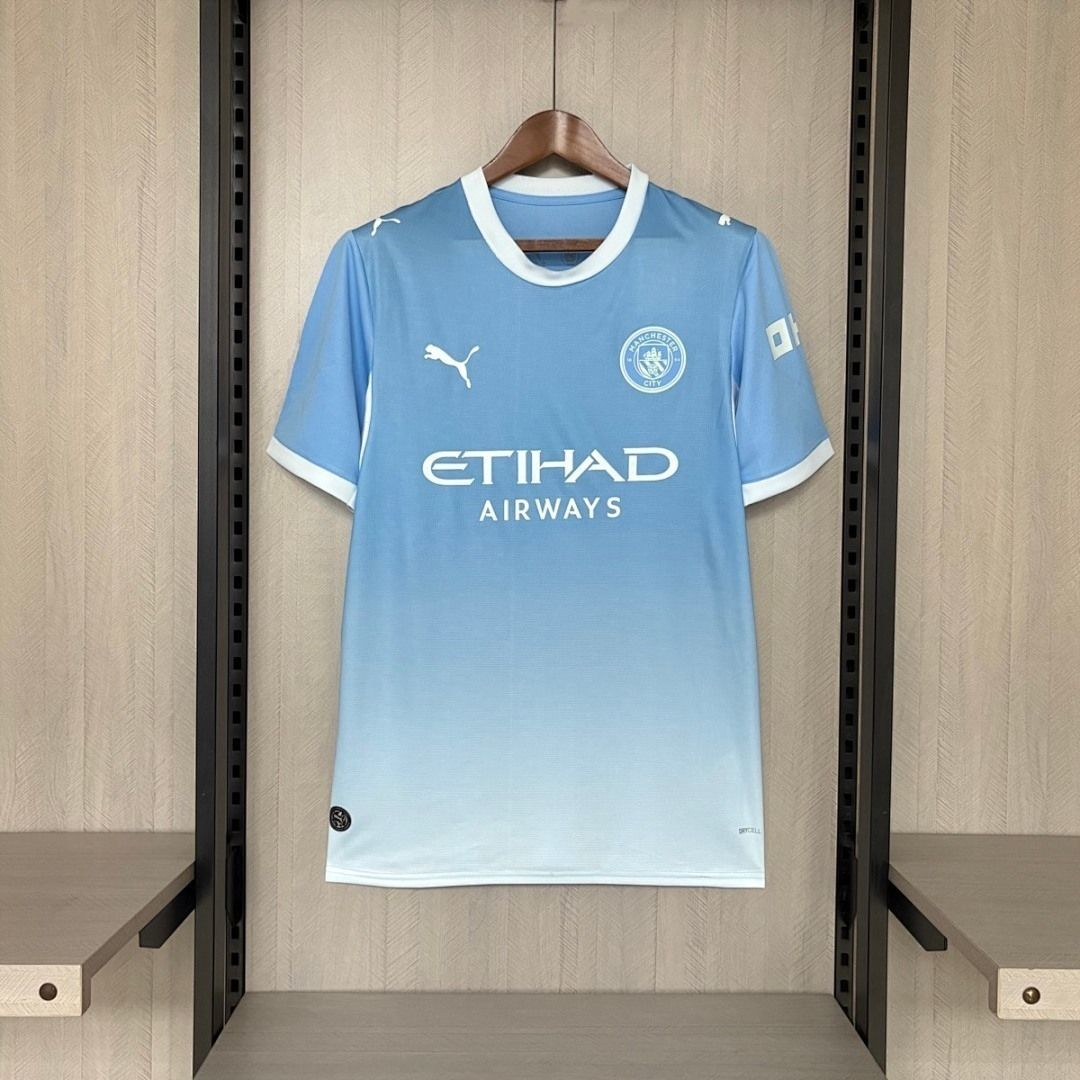 Manchester City Blue and White Fading Special Fan Jersey