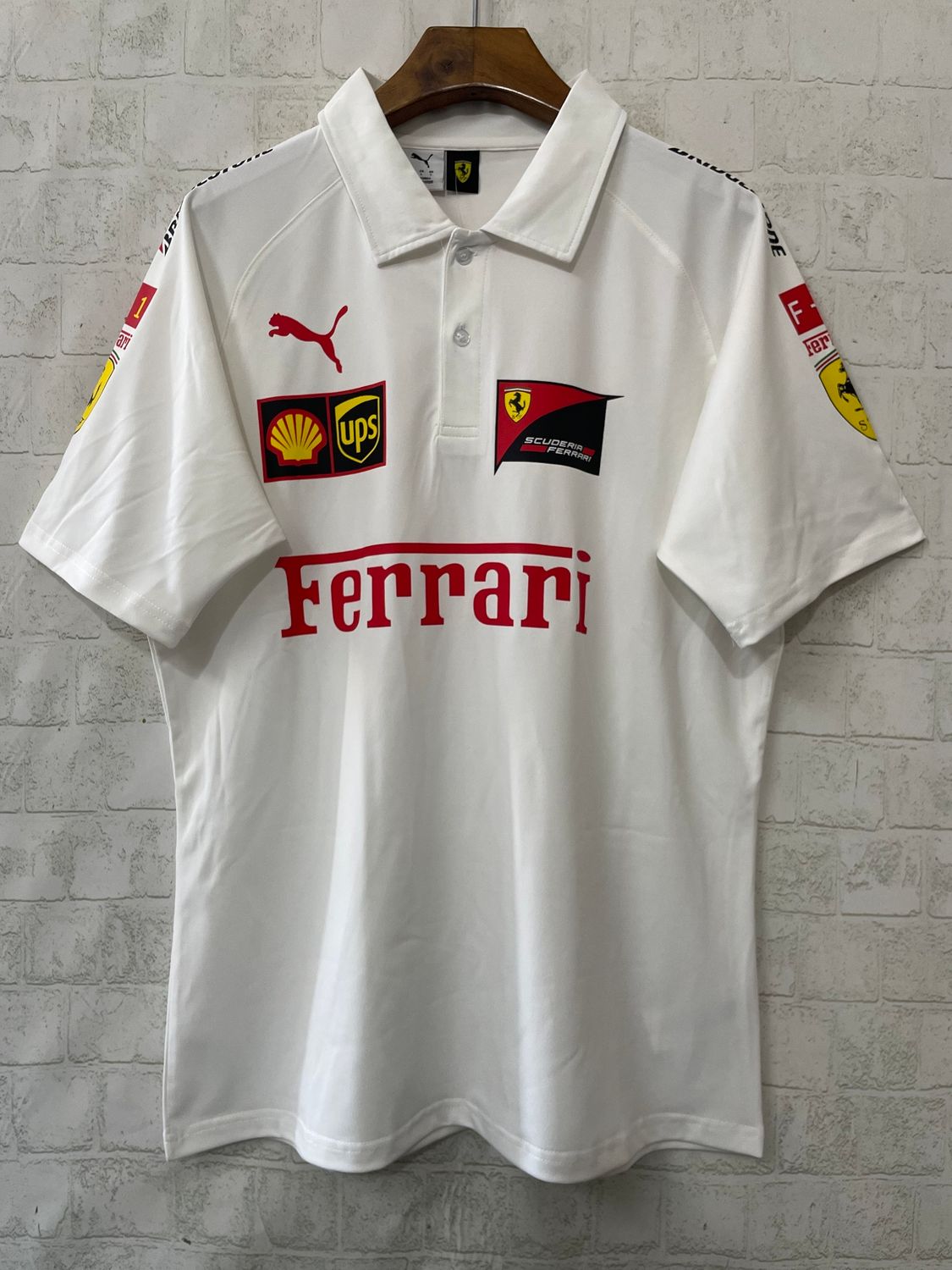Ferrari White Collar Racing Suit 
