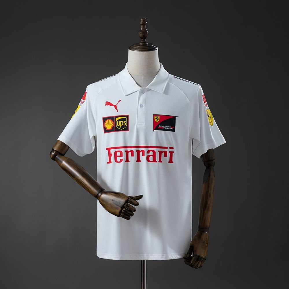 Ferrari White Collar Racing Suit Ferrari White Collar Racing Suit