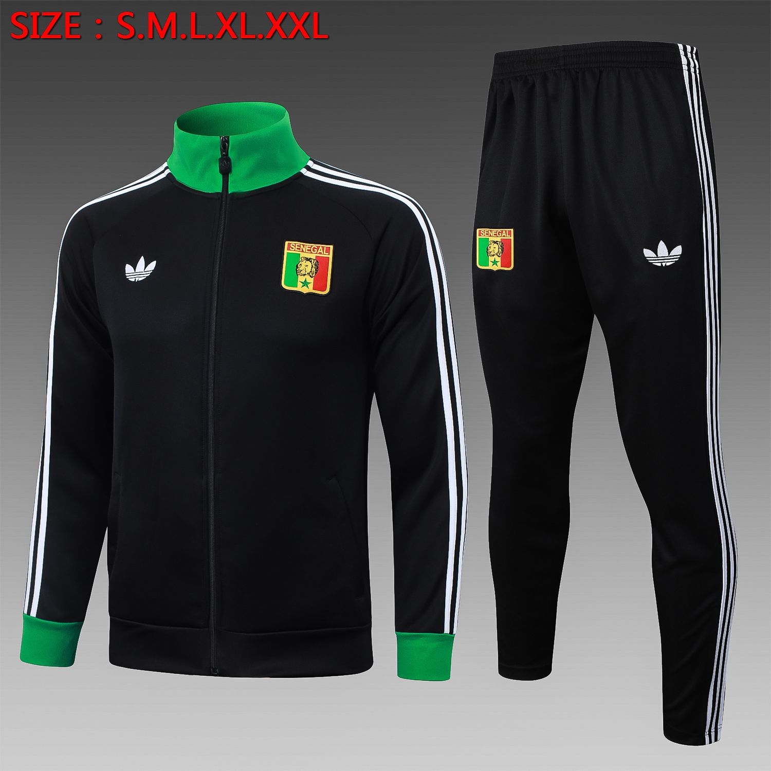 Senegal Black Long Sleeve Tracksuit Set