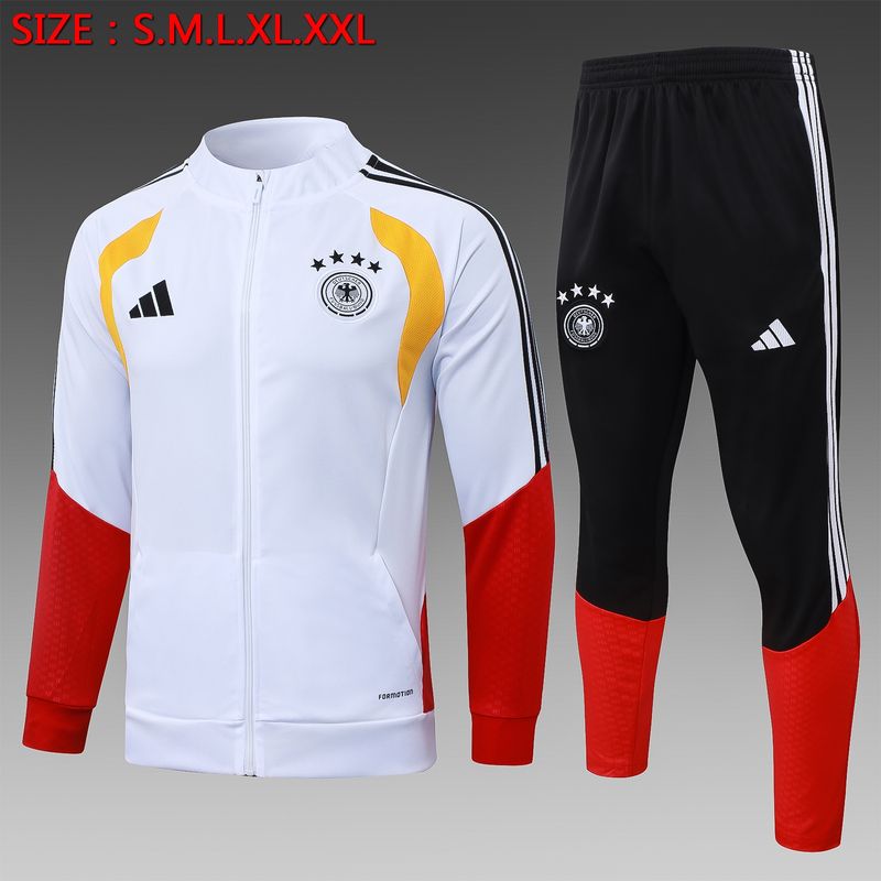 Germany White and Black Long Sleeve Tracksuit Set