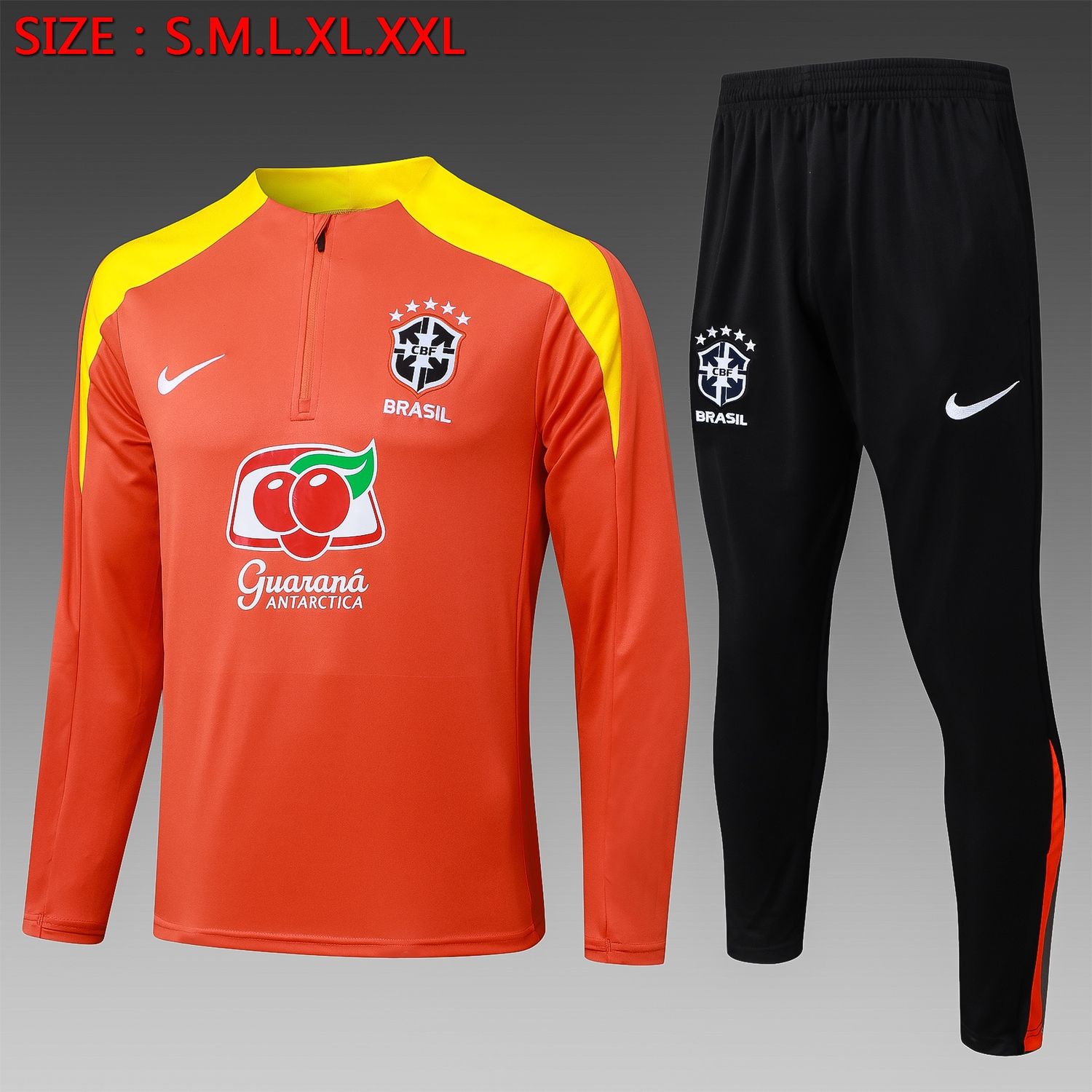 Brazil Orange, Yellow and Black Long Sleeve Training Set