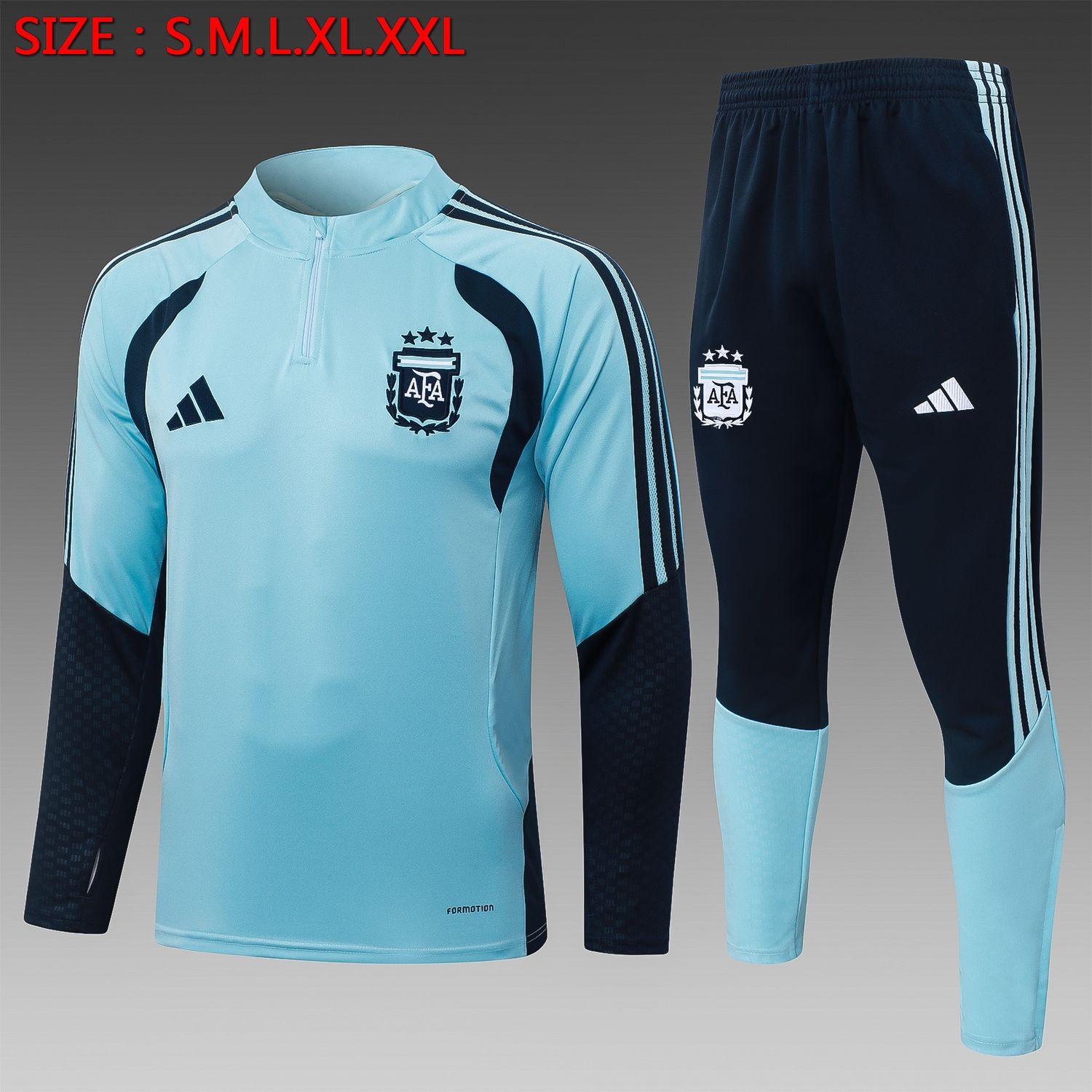 Argentina Powder Blue and Navy Long Sleeve Training Set