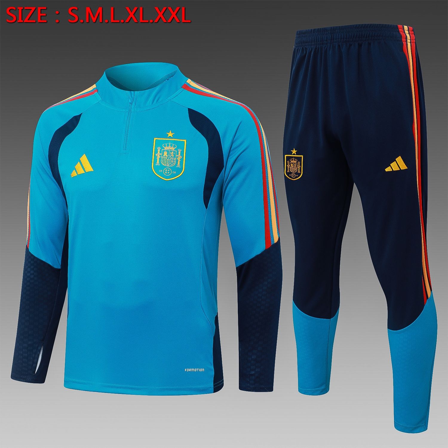 Spain Blue and Navy Long Sleeve Training Set