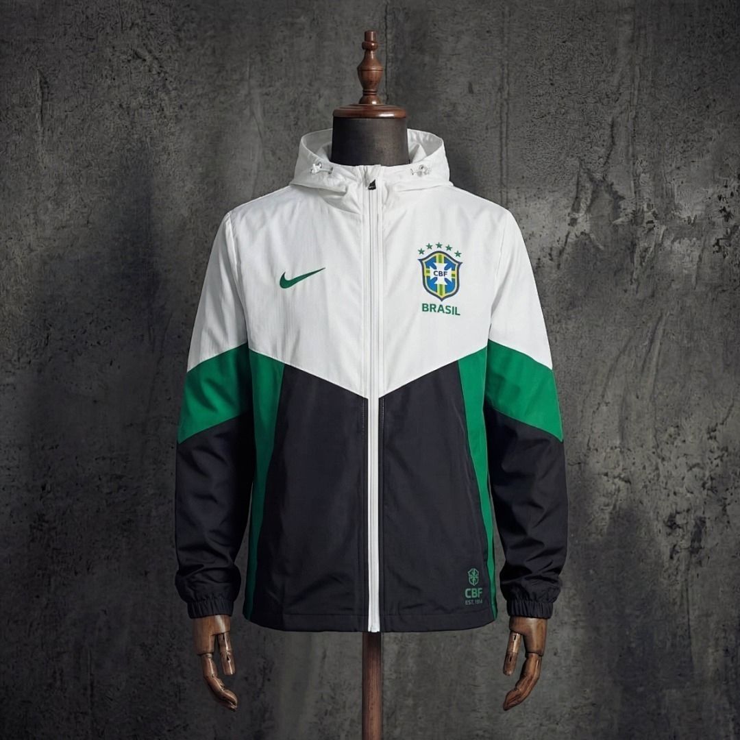 Brazil White, Green and Black Windbreaker