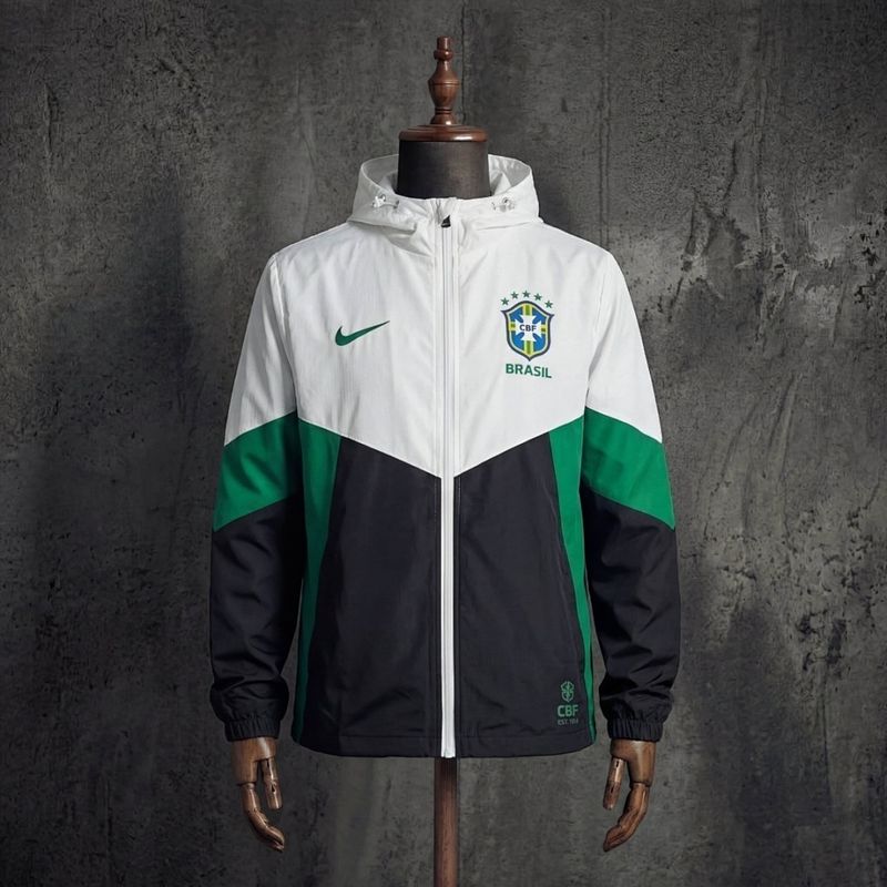 Brazil White, Green and Black Windbreaker