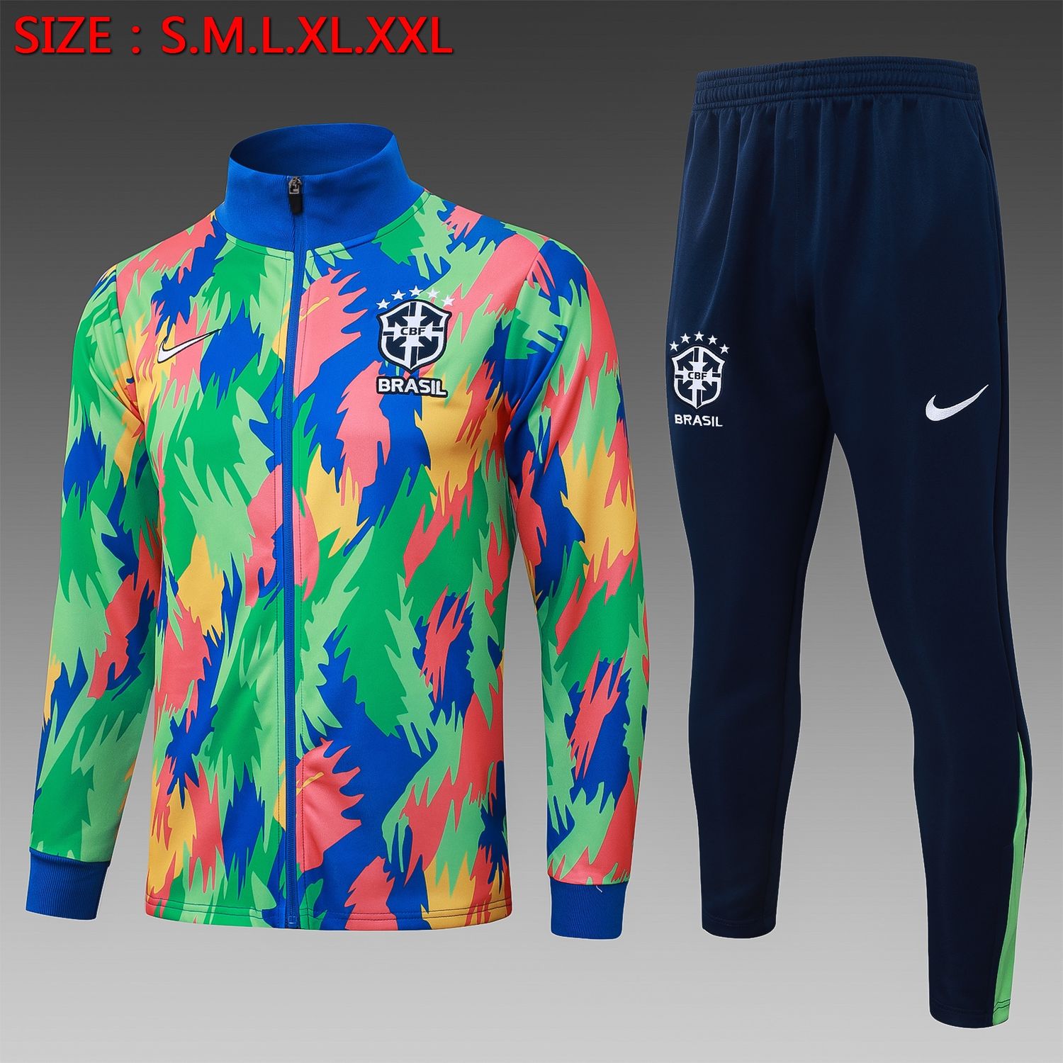 Brazil Multicolour Long Sleeve Tracksuit Set