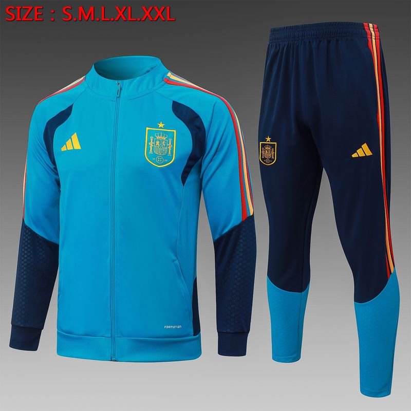 Spain Blue and Navy Long Sleeve Tracksuit Set