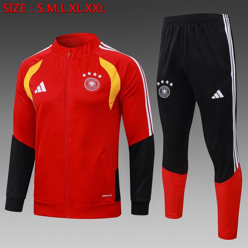 Germany Red and Black Long Sleeve Tracksuit Set