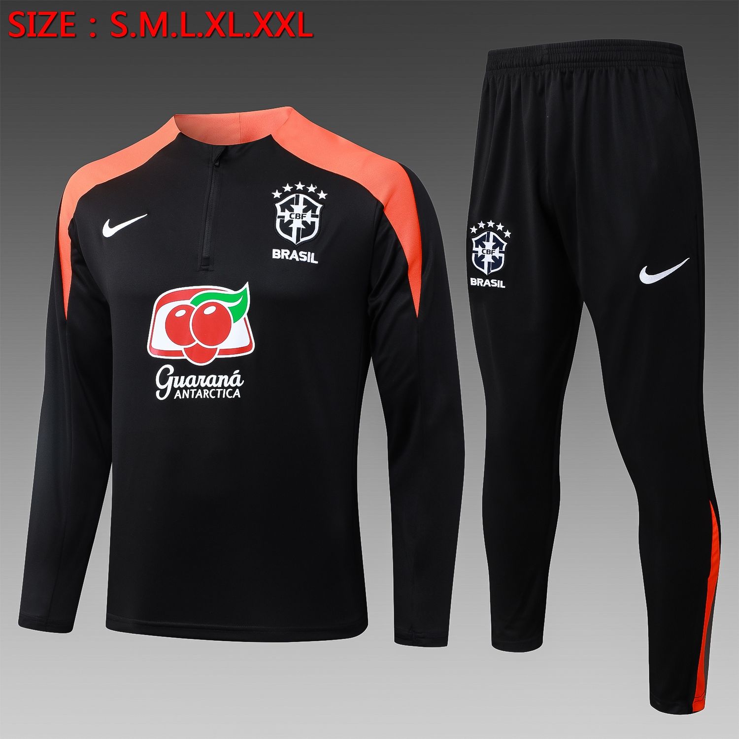 Brazil Black and Orange Long Sleeve Training Set