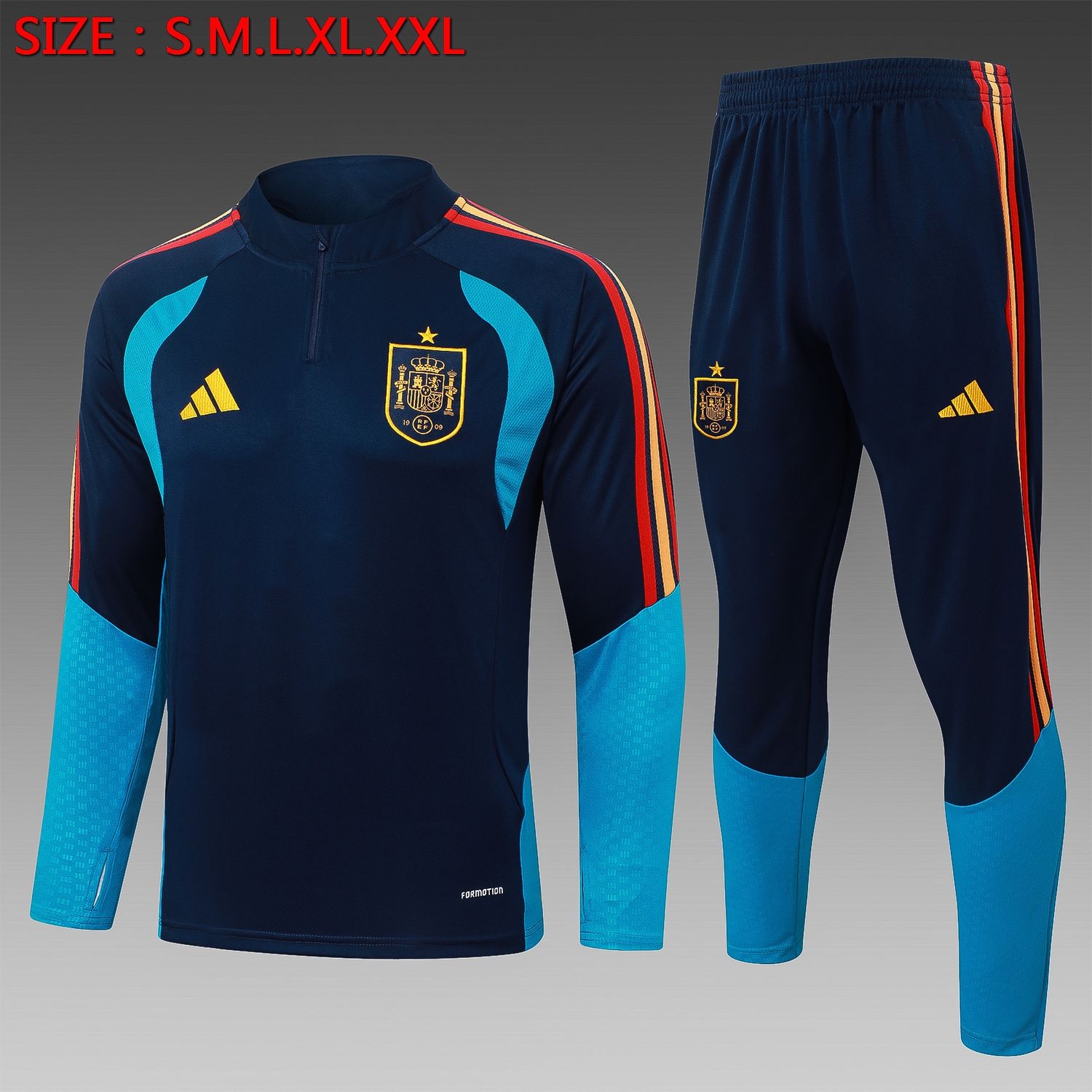 Spain Navy and Blue Long Sleeve Training Set