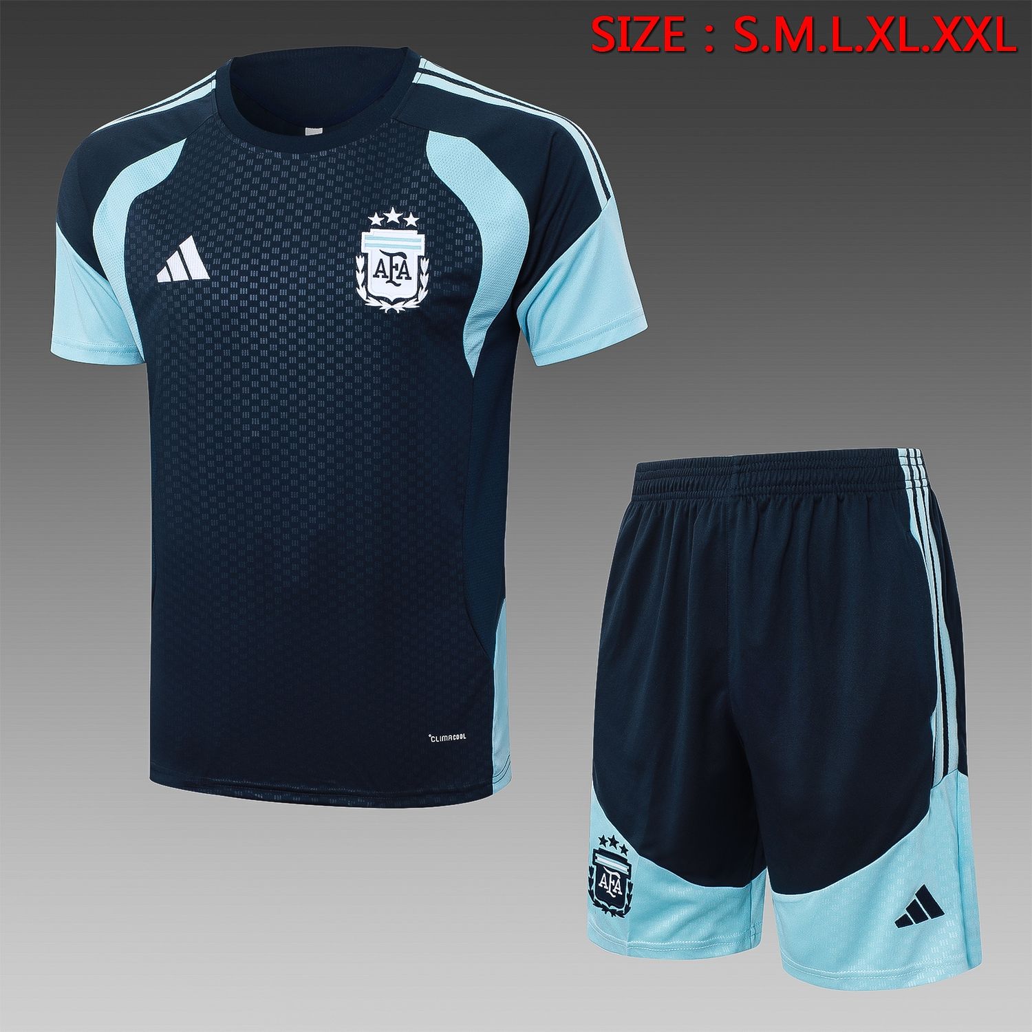 Argentina Navy and Powder Blue Short Sleeve Training Set