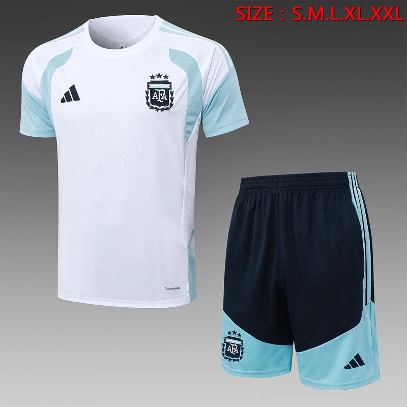 Argentina White and Navy Short Sleeve Training Set