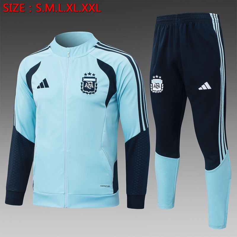 Argentina Powder Blue and Navy Long Sleeve Tracksuit Set