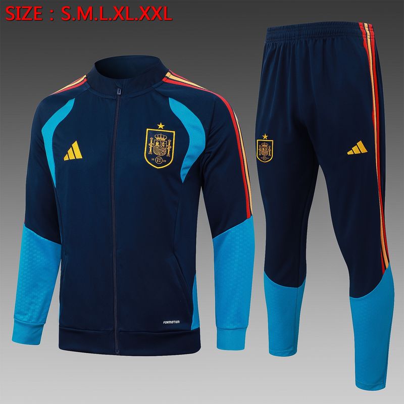 Spain Navy and Blue Long Sleeve Tracksuit Set