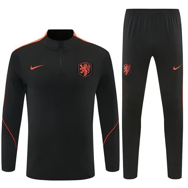 Netherlands Black Long Sleeve Training Set