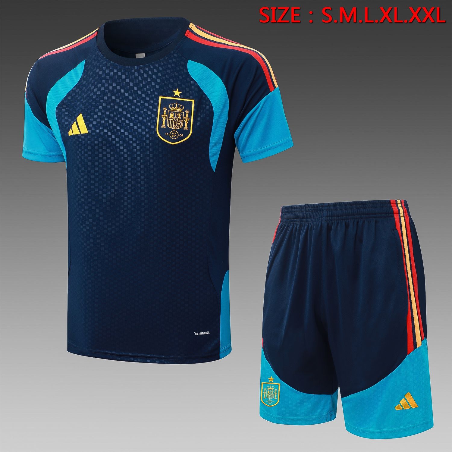 Spain Navy and Blue Short Sleeve Training Set