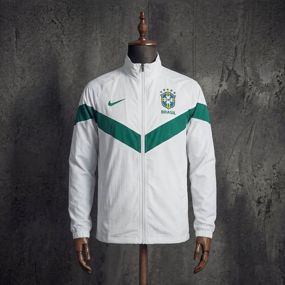 Brazil White and Green Windbreaker