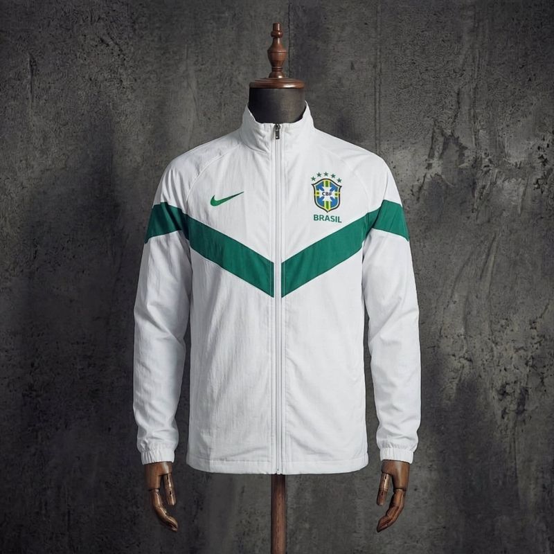 Brazil White and Green Windbreaker