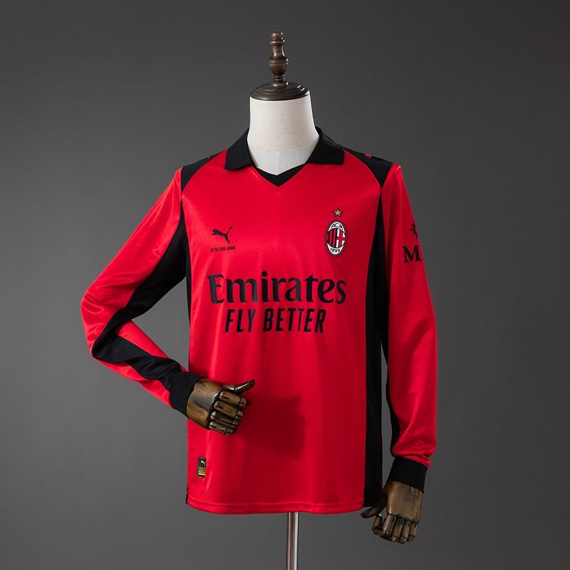 AC Milan Red Slam Jam Long Sleeve Fan Jersey