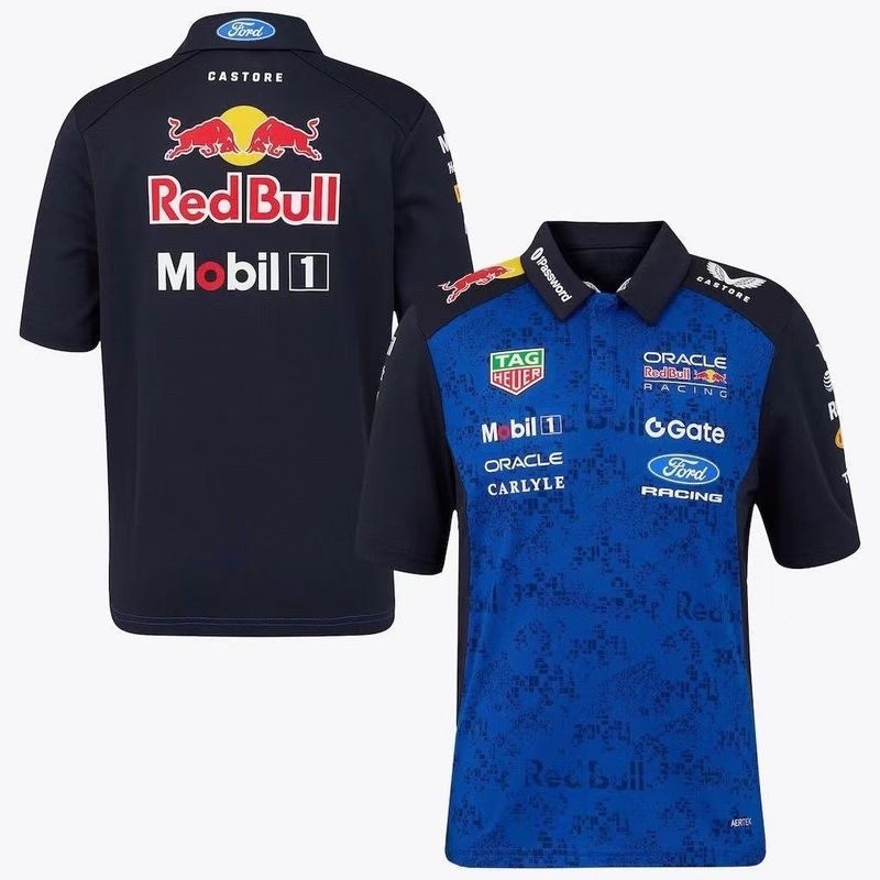 Red Bull Blue and Navy Collar Racing Suit 