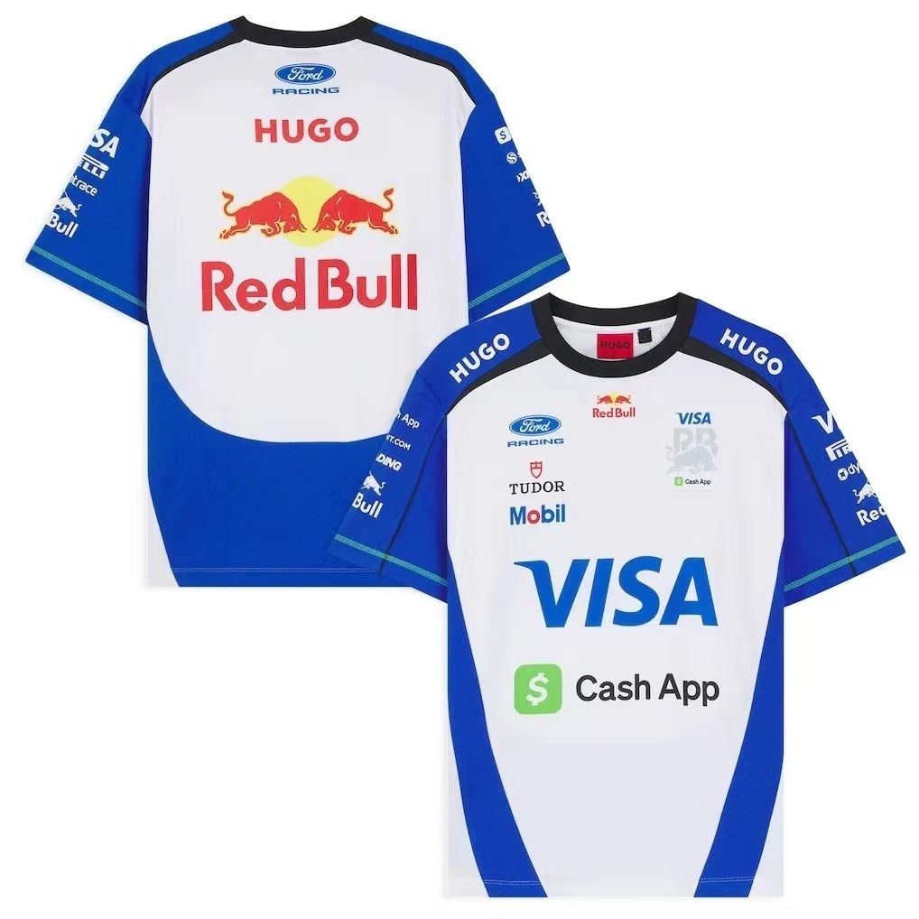 Red Bull White and Blue Crewneck Racing Suit 