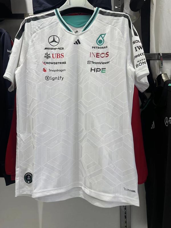 Mercedes White & Aqua Crewneck Racing Suit