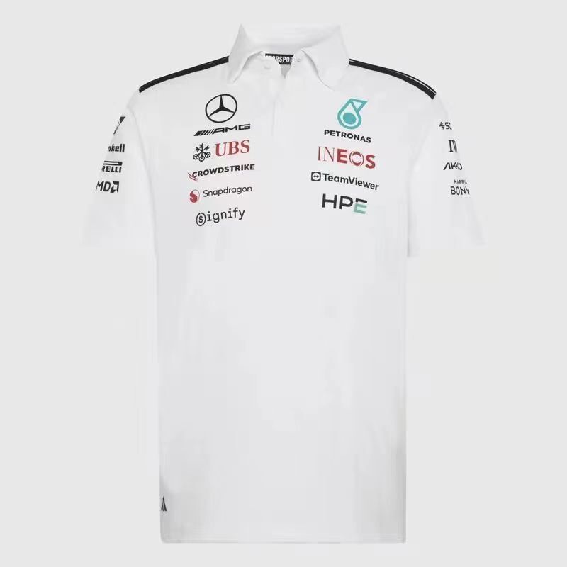 Mercedes White Collar Racing Suit