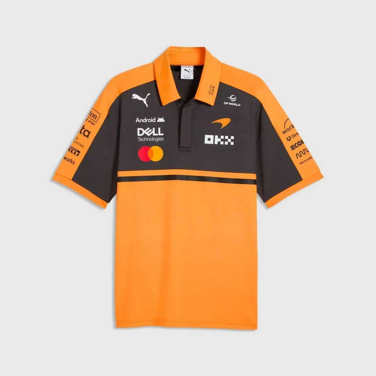 McLaren Black and Orange Collar Racing Suit 
