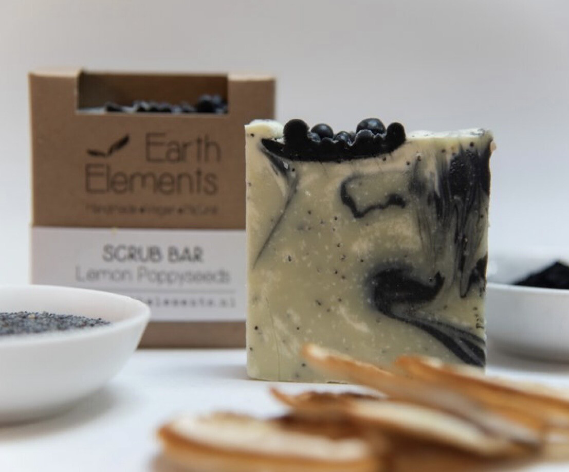Scrub Soap Bar Earth Elements - Lemon Poppyseeds
