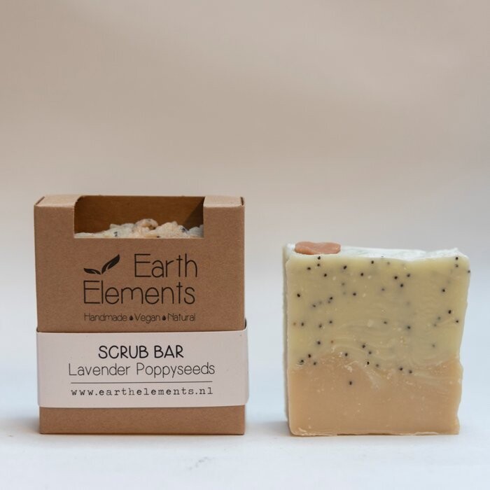 Scrub Soap Bar Earth Elements - Lavender Poppyseeds Scrub Soap Bar Earth Elements - Lavender Poppyseeds