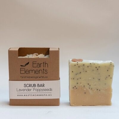 Scrub Soap Bar Earth Elements - Lavender Poppyseeds