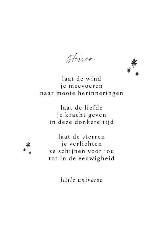 Gedicht Little Universe - Kaart 'Sterren'