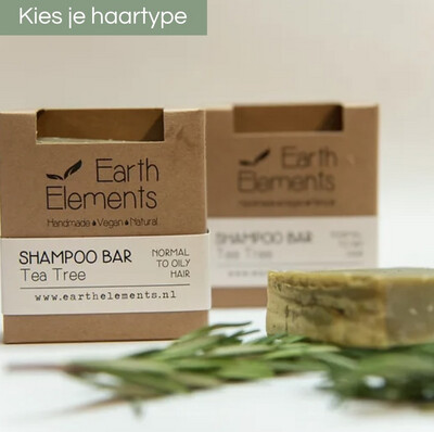 Shampoo Bar Earth Elements anti-roos - Tea Tree & Rosemary