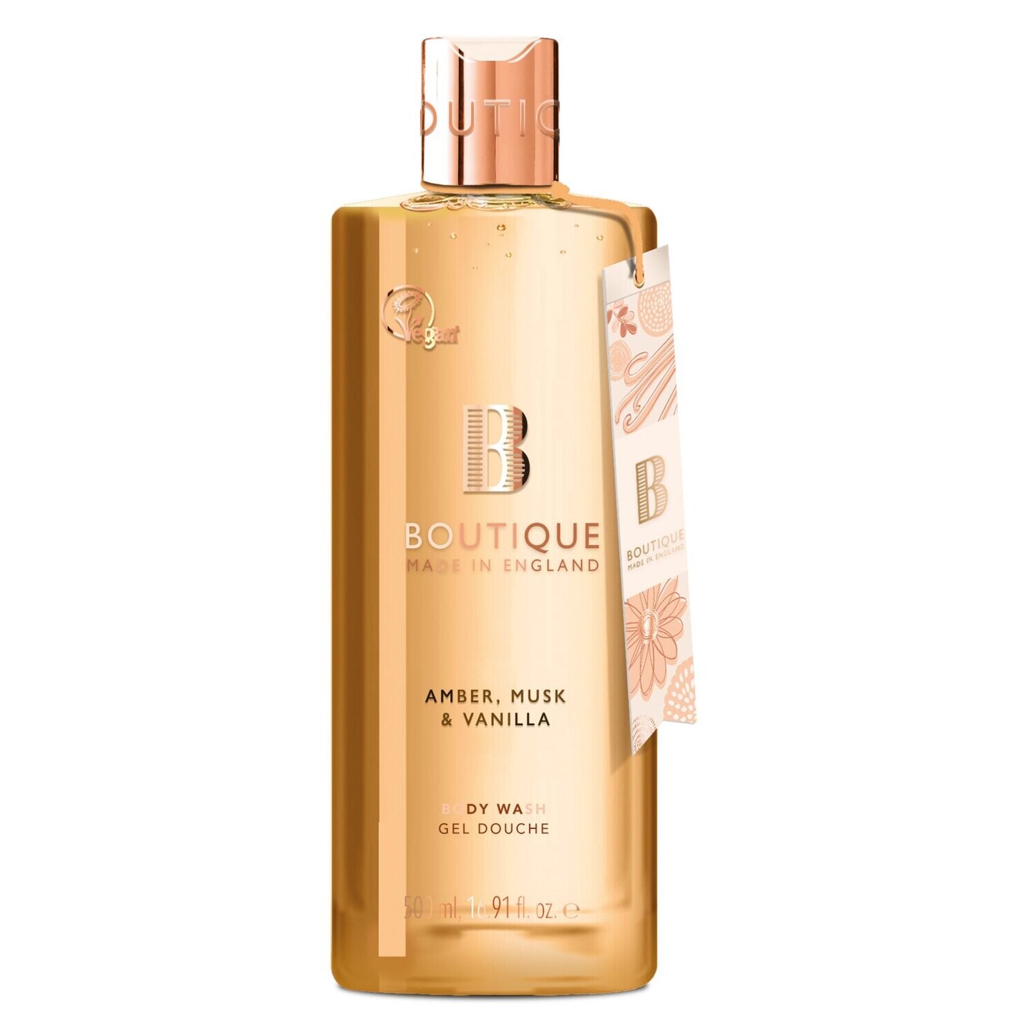 Boutique Amber, Musk & Vanilla Bodywash & Shower Gel 500ml