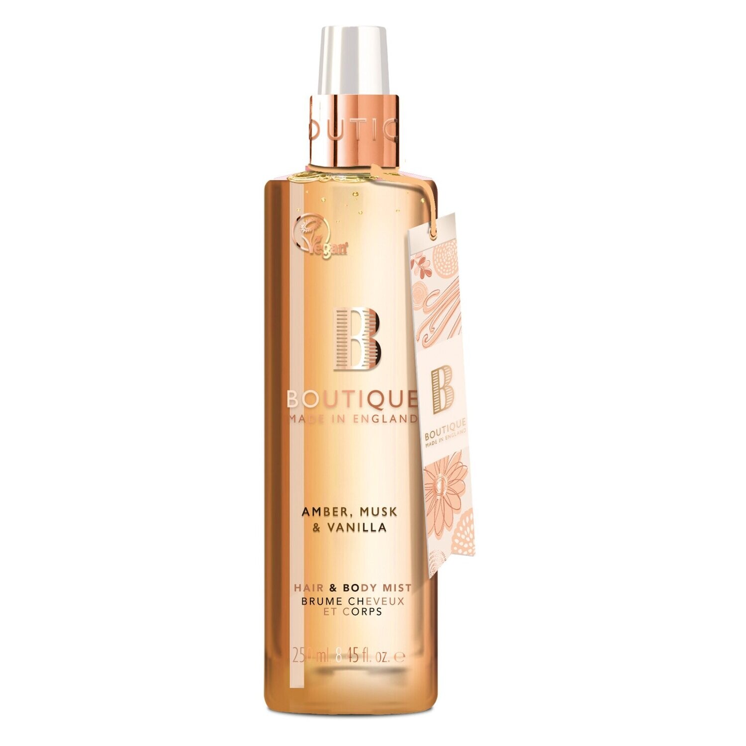 Boutique Amber, Musk & Vanilla Hair & Body Mist 250ml