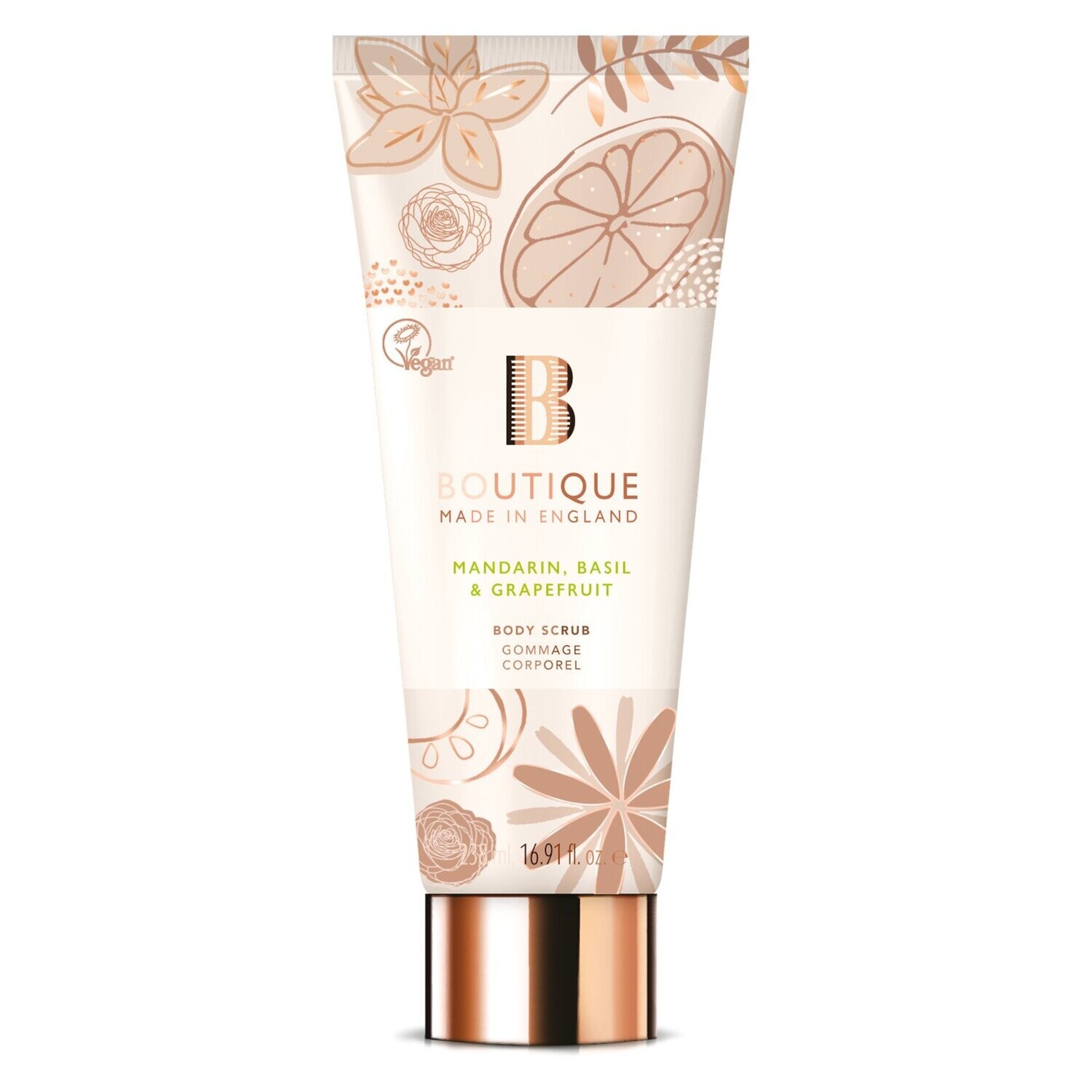 Boutique Mandarin, Basil & Grapefruit Body Scrub 238ml