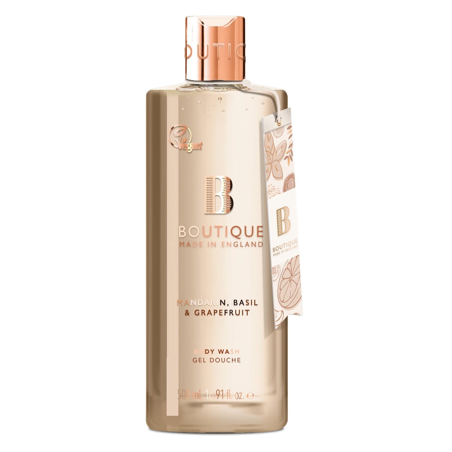 Boutique Mandarin, Basil & Grapefruit Bodywash & Shower Gel 500ml