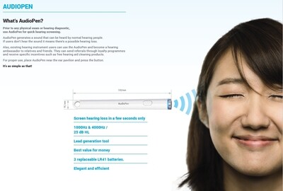 AudioPen for quick hearing screening.