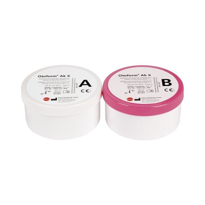 Dreve 470 Otoform Ak X Impression Kit, Pink, Two 250 ml Tubs