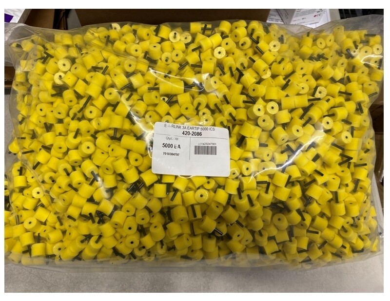 3M E-A-RLINK 3A Standard Yellow Foam Eartips, Pack of 5,000 - EAR3A tips