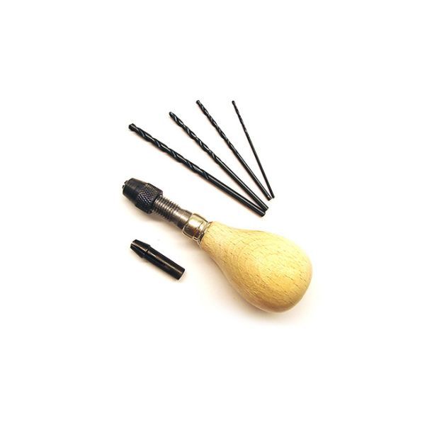 Reamer Kit with Wooden Handle and 4 Drill Bits, 38.2g