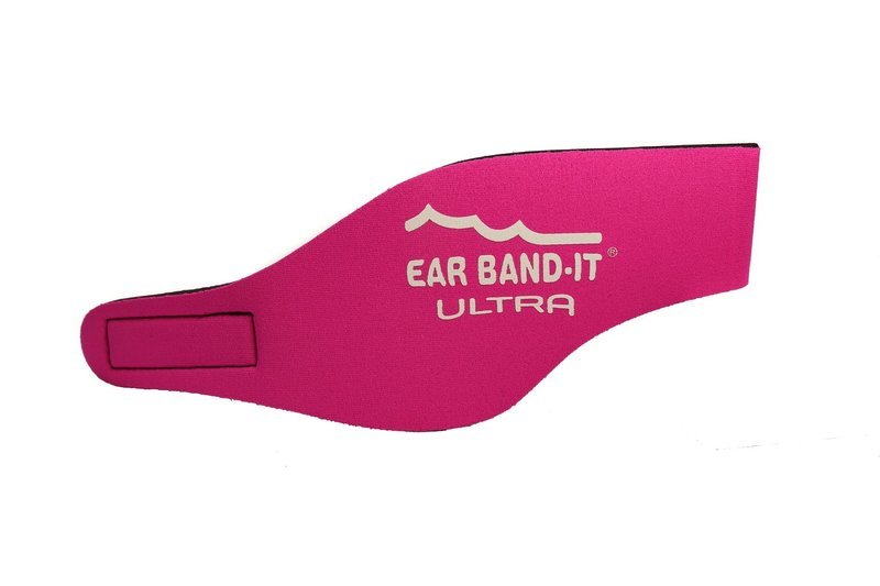 Pink large size Ear Band-It Ultra with pair of Floating Putty Buddies Ear Plugs