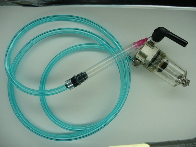 Straight tubing w/liquid trap filter