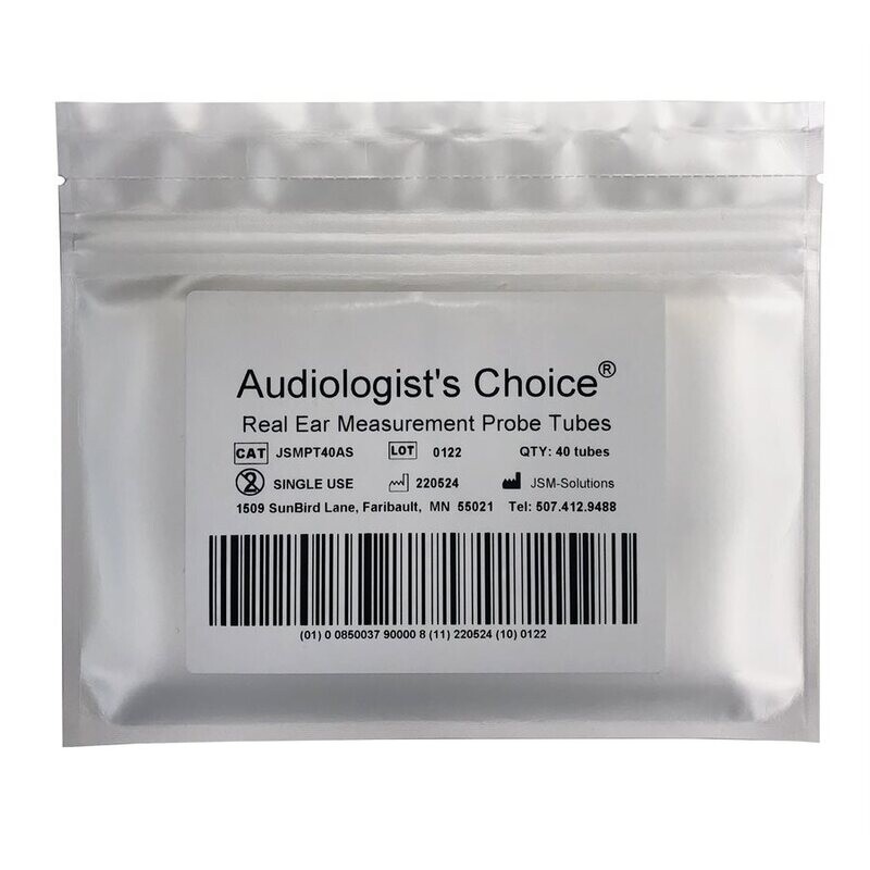 Audiologist's Choice Universal Probe Tubes w / Marker Ring - Yellow Handle (40 / bag)