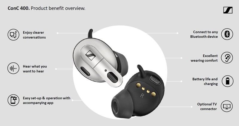 Sennheiser ConC 400 Bluetooth speech clarity earbuds