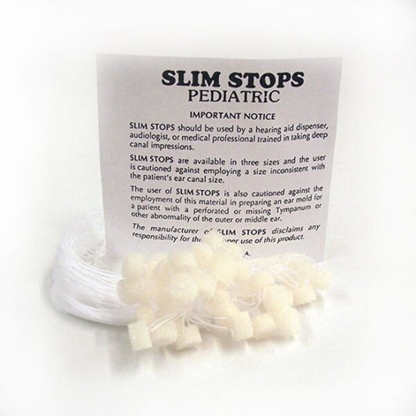 Foam Ear Dams, Slim Stops, Pediatric White, Pack of 50